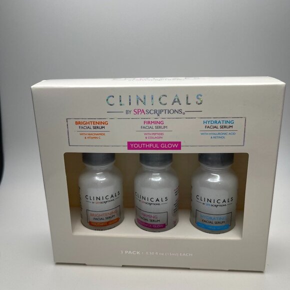 CLINICALS Brightening, Firming & Hydrating Facial Serums Set - NWOT - Picture 1 of 4